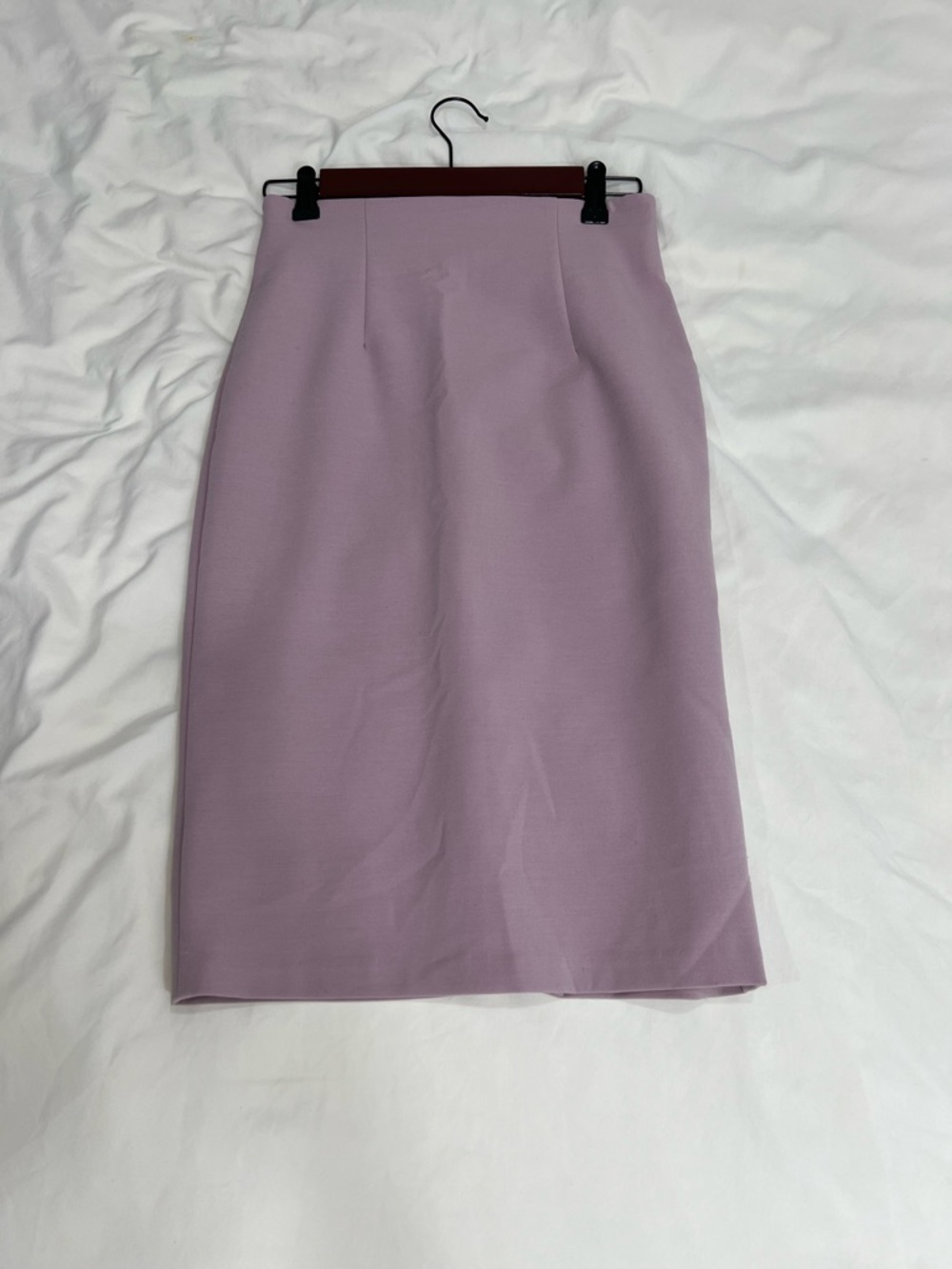 NYMPHE Lilac High-Waist Slit Back Pencil Skirt